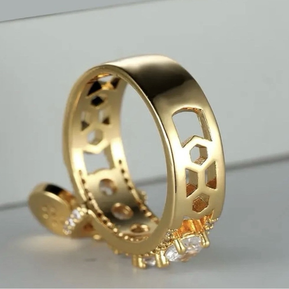 Simulated Gold Diamond Ring - Picture 5 of 5